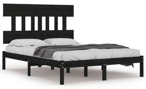 VidaXL Fekete Tömörfa Ágykeret - 200x200 cm
