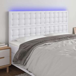 VidaXL fehér műbőr LED-es fejtámla 200x5x118/128 cm