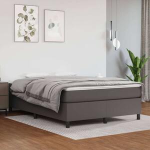 VidaXL szürke műbőr rugós ágy matraccal 140x190 cm