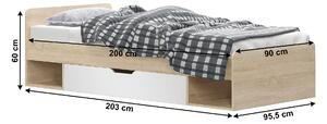 Egyszemélyes ágy 90 cm Thornham 1S/90 (tárhellyel) (fehér). 1006308