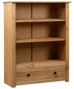 VidaXL Fenyőfa Könyvespolc - 3 Polc, Fiókkal - 80x35x110 cm