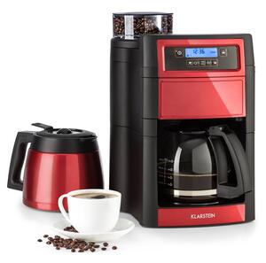 Klarstein Aromatica II Duo, kávéfőző, beépített daráló, 1,25 l, piros