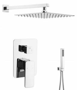 Zen6 zuhanyszett beépíthető fali keverőcsappal és esőztető zuhanyfejjel króm, beépíthető