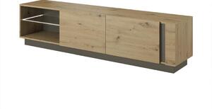 RTV asztal 187, tölgy artisan/szürke grafit, CITY