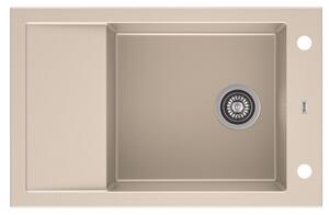 A-POINT 40 gránit mosogató automata dugóemelő, szifonnal, bézs, beépíthető