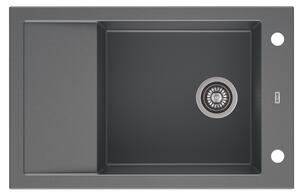 A-POINT 40 gránit mosogató automata dugóemelő, szifonnal, szürke, beépíthető
