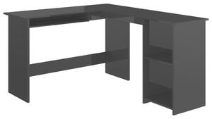 VidaXL magasfényű fekete forgácslap L-alakú íróasztal 120x140x75 cm