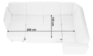 U alakú kanapé Biter (fehér) (B). 808256