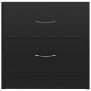 VidaXL 2 db magasfényű fekete forgácslap éjjeliszekrény 40x30x40 cm