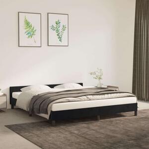 VidaXL fekete bársony ágykeret fejtámlával 180 x 200 cm