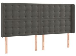 VidaXL LED-es Bársony Ágyfejtámla - Sötétszürke - 183cm