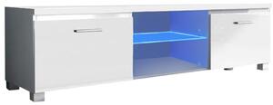 TV asztal/szekrény Lugo 2 (fehér + extra magasfényű fehér) (világítással). 808385