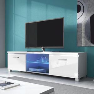 TV asztal/szekrény Lugo 2 (fehér + extra magasfényű fehér) (világítással). 808385
