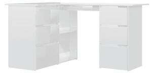 VidaXL magasfényű fehér forgácslap sarokasztal 145 x 100 x 76 cm