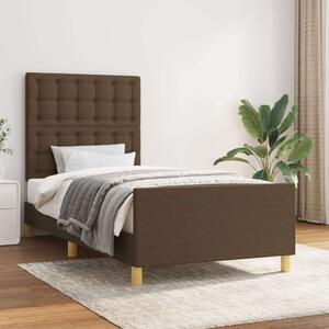 VidaXL sötétbarna szövet ágykeret fejtámlával 100 x 200 cm