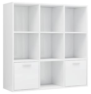 VidaXL magasfényű fehér forgácslap könyvszekrény 98 x 30 x 98 cm