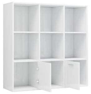 VidaXL magasfényű fehér forgácslap könyvszekrény 98 x 30 x 98 cm