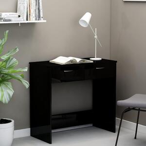 VidaXL magasfényű fekete forgácslap íróasztal 80 x 40 x 75 cm