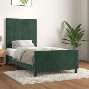 VidaXL sötétzöld bársony ágykeret fejtámlával 80 x 200 cm
