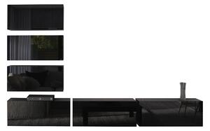 Nappali bútorsor Begonia (fekete + fényes fekete). 1007688