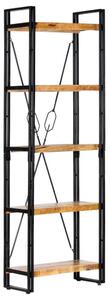 VidaXL Mangófa Könyvespolc - Ipari Stílus - 5 Polc - 180 cm