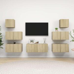 VidaXL 7 részes sonoma-tölgyszínű forgácslap TV-szekrényszett