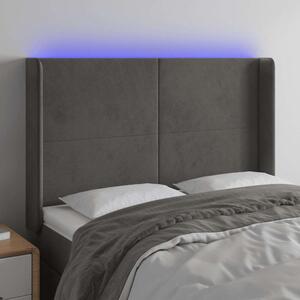 VidaXL sötétszürke bársony LED-es fejtámla 147x16x118/128 cm