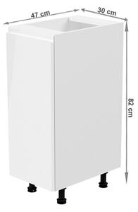 Alsó konyhaszekrény D30 Aurellia (fehér + fényes fehér) (B). 1015746