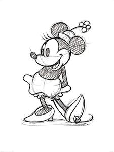 Minnie Mouse - Sketched - Single Festmény reprodukció, (60 x 80 cm)