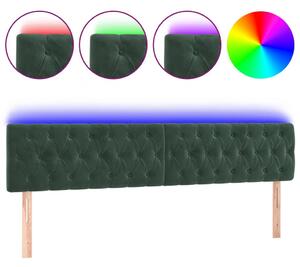 Bársony Fejtámla LED-del - Sötétzöld - 180cm