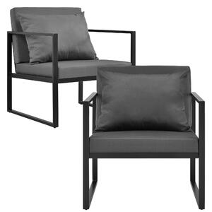 Kerti fotel szék Lerum 2 darabos szett fekete