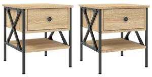 VidaXL Ipari Éjjeliszekrény Szett - Sonoma Tölgyfa - 2 db - 40x42x45 cm