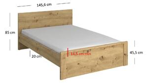 Franciaágy 140 cm Andra (artisan tölgy) (matrac és ágyrács nélkül). 1052749