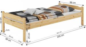 Egyszemélyes ágy 90 cm Lipo (természetes). 1015980