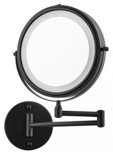 Yoka Home nagyítós kozmetikai tükör - 2 oldalas - LED világítás - Fekete