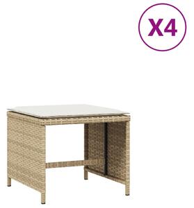 VidaXL 4 db bézs polyrattan kerti szék párnával 41 x 41 x 36 cm