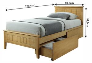 Egyszemélyes ágy 90 cm Minea (tölgy) (ágyráccsal). 1016028