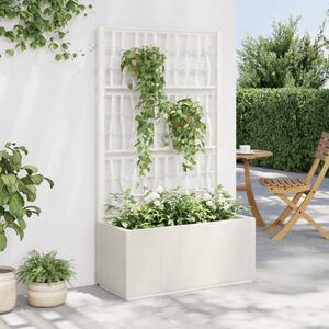VidaXL fehér polipropilén rácsos kerti ültetőláda 80 x 36 x 140 cm