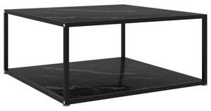 VidaXL fekete edzett üveg dohányzóasztal 80 x 80 x 35 cm