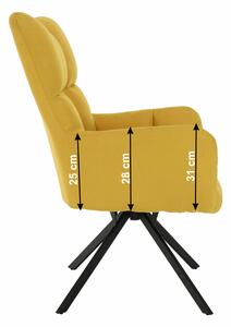 Dizájnos forgó fotel Komand (sárga). 1016049
