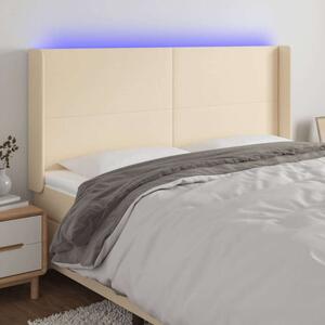 VidaXL krémszínű szövet LED-es fejtámla 183x16x118/128 cm