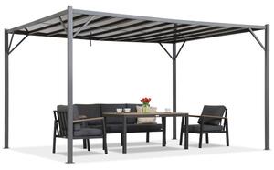 Antracit Paros 3x4m terasz pergola szúnyoghálóval Garden Point