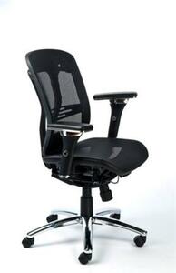 Irodai szék, állítható karfás, hálós ülőlap, hálós háttámla, alumínium lábkereszt, MAYAH Flow (BBSZVV34)