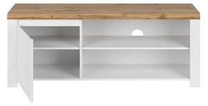 Tv asztal/szekrény Vilgi 1D/160 (fényes fehér + wotan tölgy). 1064640