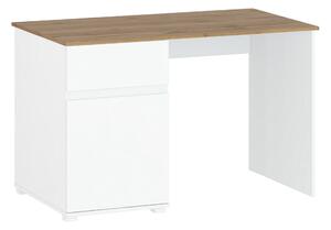 PC asztal Vilgi 1D1S/120 (fényes fehér + wotan tölgy). 1064652