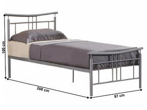 Egyszemélyes ágy 90 cm Daija 90 (matt ezüst). 1065237
