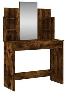 VidaXL Sminkasztal Tükörrel - Füstös Tölgy - 96x39x142 cm