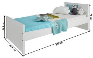 Egyszemélyes ágy 90 cm Otis 90 (fehér). 1065254