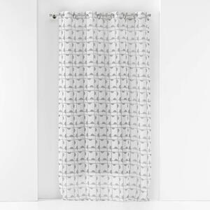 Függönyök Douceur d intérieur PANNEAU A OEILLETS 140 x 240 CM VOILE SABLE IMPRIME GABI GRIS