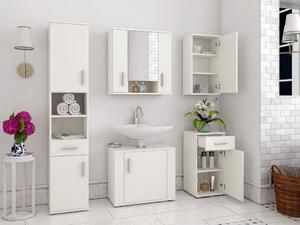 Fali fürdőszoba szekrény tükörrel Leah 01 (matt fehér). 1065342